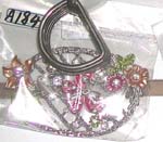 Oval shape floral summer scene belt buckle