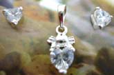 ish hook heart shape frame earring with filigree  and sterling silver inlaid