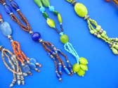 Fancy, ladies necklace with both mini beads and glass beads in an assortment of colors