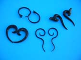 Beautiful organic artisan made wooden horn earring