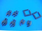 Trendy organic wood earlet earrings, handcrafted in bali