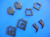 Trendy natural wood indonesian made earrings with post