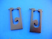 Fancy rectangle shaped wooden earrings with post