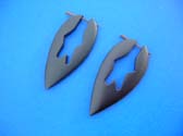 Arrow head design organic wood earrings with star shape in center