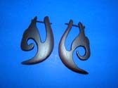Stylish organic wood earlet earrings in abstract design