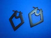 Diamond designed organic bali earrings with loop in top corner