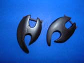 Genuine organic wood earrings in H design, crafted in indonesia