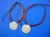 Beautiful seashell pendant on solid choker style necklace band