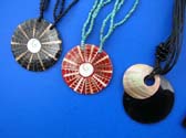 Fun summer seashell pendant and beaded necklace in an assortment of colors