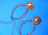 Wooden circle pendant on solid wood choker style necklace
