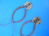 Native art designed wood pendant with wooden choker fashion necklace