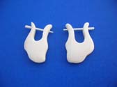 Organic bone earrings in abstract design, handcrafted in Indonesia