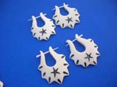 Indonesian fashion bone earrings with pointed edged oval shape and trendy atr design