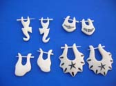 Bone jewelry, organic earrings in unusual fashion designs