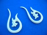 Beautiful bone earring in loop fashion with flowering theme