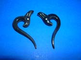 Whale tail theme buffalo horn earrings