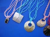 Summer style bali indonesian seashell and bead necklaces in an assortment of designs and colors