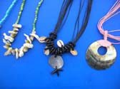 Summer style bali indonesian seashell and bead necklaces in an assortment of designs and colors