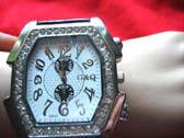 Antique clock design numbers in large octagon shaped frame watch