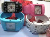 Girls fashion bangle bracelet watch with alphabet lettering in an assortment of colors
