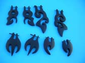 Indonesian tribal art designed dangling style wooden earrings in an assortment of designs