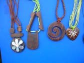 Stylish Balinese indonesian fashion wood and bead necklaces in an assortment of designs and colors