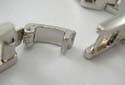 Fashion bangle bracelet with square shape black cz stone set in middle and mini clear cz around it 