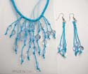 Fashion seashell necklace and earring set. Match color seashell dangling earring paired with seashell necklace