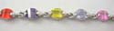 Fashion cz bracelet with assorted color curve cz synthetic stone embedded