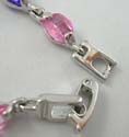 Fashion cz bracelet with assorted color curve cz synthetic stone embedded