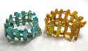 Fashion bracelet in gate-like pattern design dyed seashell, assorted color randomly pink by warehouse staffs