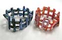 Fashion bracelet in gate-like pattern design dyed seashell, assorted color randomly pink by warehouse staffs