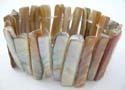 Fashion bracelet with multi long rectangular dyed seashell