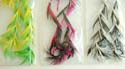Feather fashion earring with a colored bead holding wavy double colors feather, fish hook back. Assorted color randomly pick by warehouse staffs