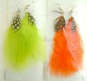 Fashion fish hook earring with fan-shaped soft feather design, randomly pick by warehouse staffs