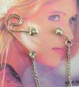 Fashion ear / nose clip in flower design with clear cz stone embedded