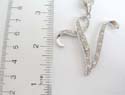 Alphabet letter fashion necklace holding a letter pendant "V" with multi mini clear cz stone embedded. Lobster clasp