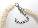Fashion hemp necklace with 3 fimo wood beads inlaid at center design. Lobster claw clasp
