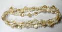 Fashion beaded necklace in combination of imitation pearl beads and seashell chip 