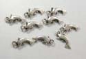 Sea life animal silver plated charm pendant in dolphin pattern design