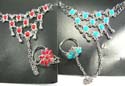 Fashion slave bracelet with multi oval shape black, imitation turquoise or coral beads embedded and multi silvery wrist-watch88er-drop pattern decor