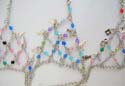 Fashion slave bracelet-ring with assorted color rhinestones embedded and multi silvery leaf, star, flower or key decor dangling
